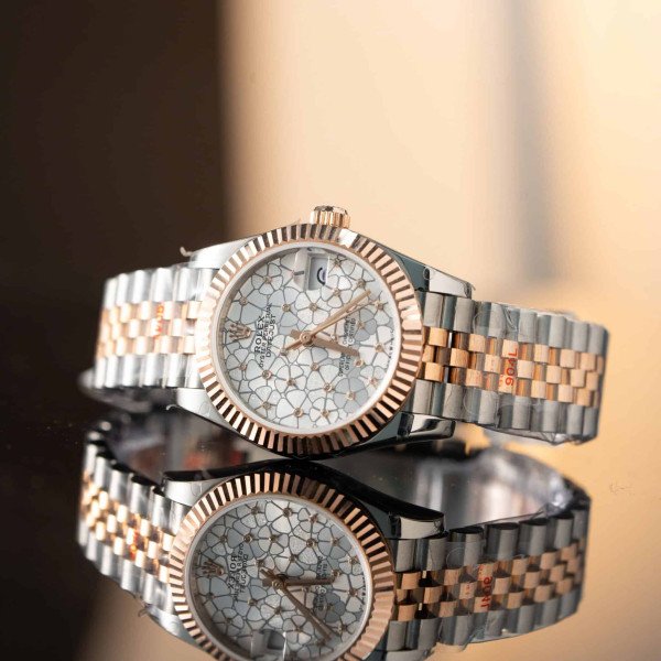 Rolex Datejust 278271 Silver Floral Dial Two Tone 10K Rose Gold Wrapped Jubilee Best Replica 31mm