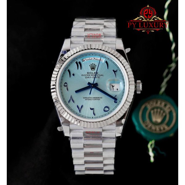 Rolex Day-Date 228236 Ice-blue Arabic Dial Gain Weight 184g Best Replica 40mm