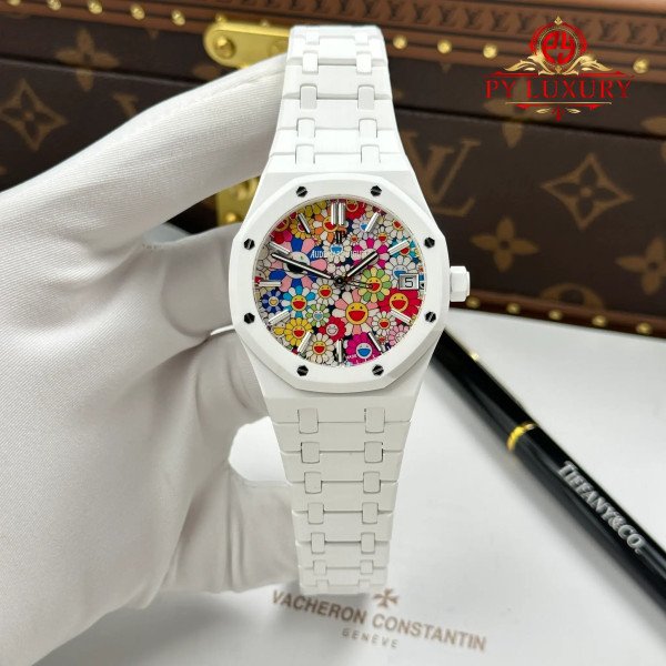 Audemars Piguet Royal Oak 15500 White Ceramic Sunflower Dial 1:1 Best Replica APSF 41mm