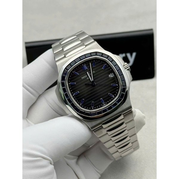 Patek Philippe Nautilus 5711/111P-001 Blue Sapphire Custom Made 1:1 Real Platinum 40mm