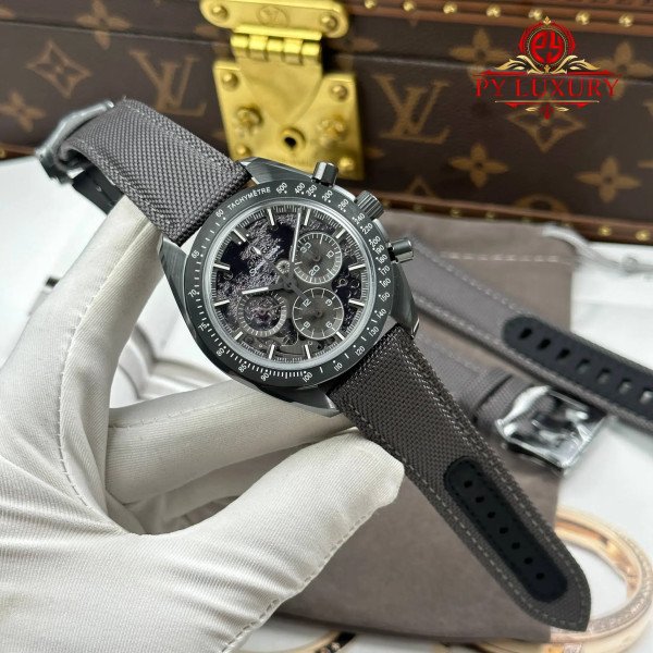 Omega Speedmaster Grey Side of the Moon Apollo 8 Grey Ceramic Grey Dial Nylon Strap Best Replica 44mm