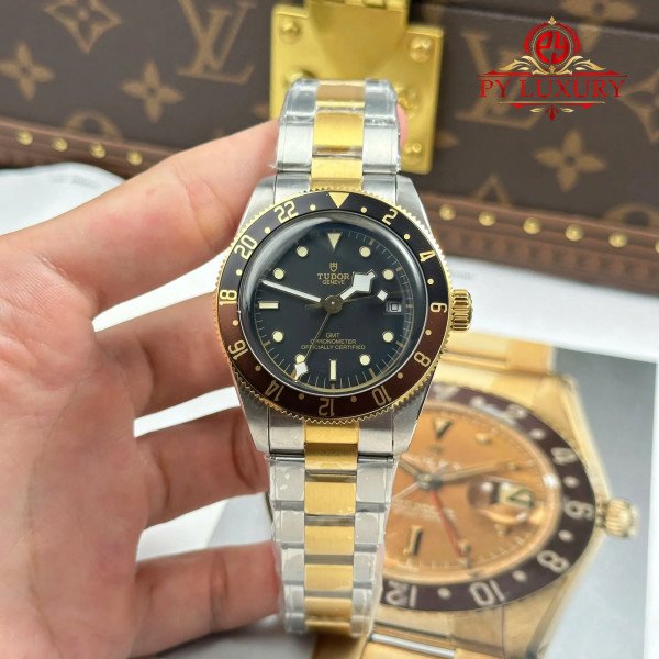 Tudor Black Bay GMT M79833MN-0001 Two Tone Steel & Yellow Gold Black Dial Best Replica ZF 41mm