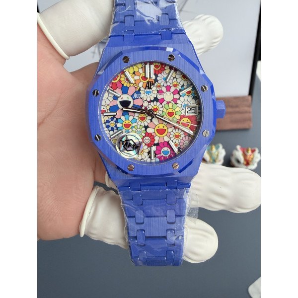 Audemars Piguet Royal Oak 15500 Blue Ceramic Sunflower Dial 1:1 Super Clone APSF 41mm