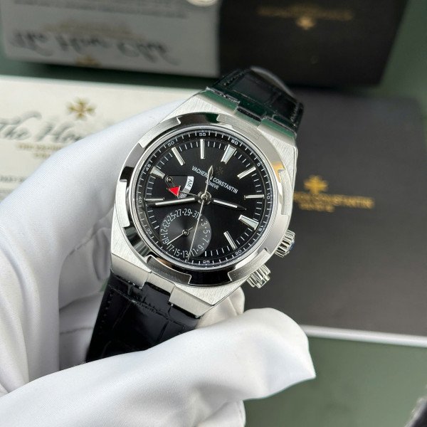 Vacheron Constantin Overseas Dual Time 7900V/110A-B546 Black Dial Leather Strap Swiss Replica PZF 41mm