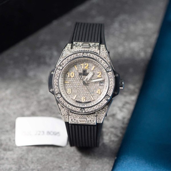 Hublot Big Bang One Click Steel Full Pavé Custom Natural Diamonds Best Replica 39mm