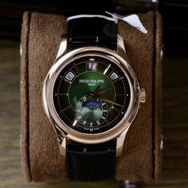 Patek Philippe Complications 5205R Green Dial 18K Rose Gold Wrapped Leather 40mm