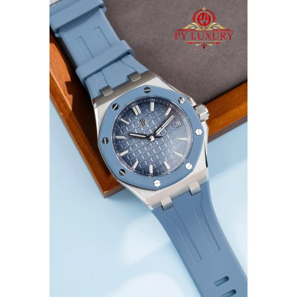 Audemars Piguet Royal Oak Offshore 15605SK Smoked Blue Dial Rubber Strap 1:1 Best Replica 43mm