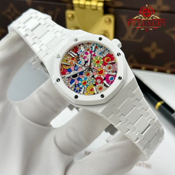 Audemars Piguet Royal Oak 15500 White Ceramic Sunflower Dial 1:1 Best Replica APSF 41mm