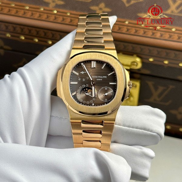 Patek Philippe Nautilus 5712/1R Brown Dial 18K Rose Gold Wrapped Modified Max Options 1:1 Best Replica 40mm