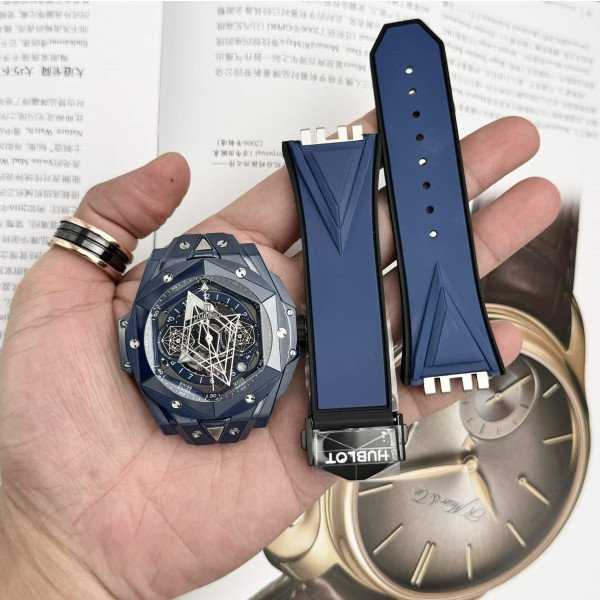 Hublot Big Bang Sang Bleu II Blue Ceramic Rubber Super Clone BBF 45mm