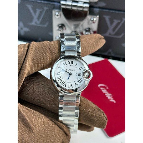 Cartier Ballon Bleu WSBB0067 Silvered Opaline Dial Quartz Best Replica AF 28mm