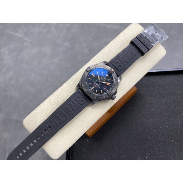 Breitling Avenger Blackbird Titanium Black Dial Rubber Strap Best Replica GF 44mm