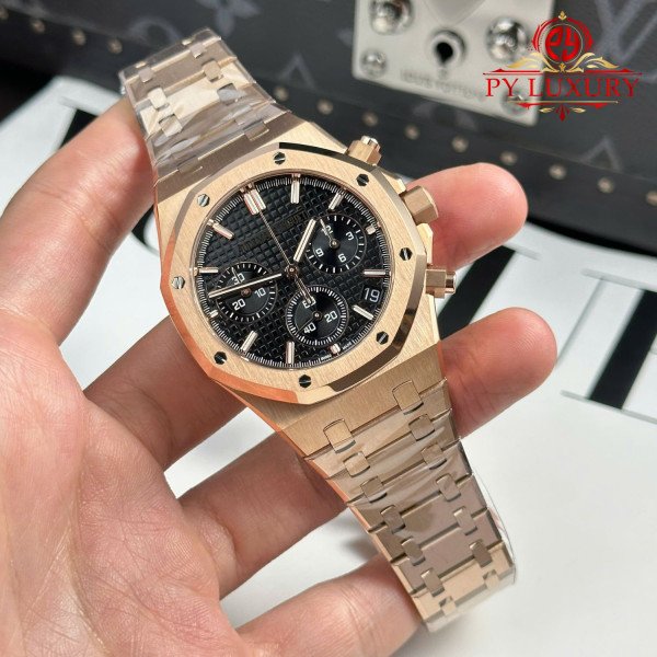 Audemars Piguet Royal Oak 26240OR Chronograph Rose Gold Black Dial 1:1 Best Replica 41mm