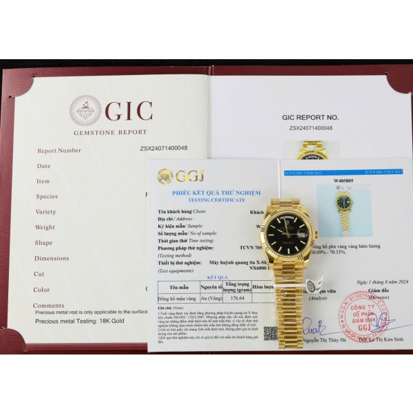 Rolex Day-Date 228238-0007 Black Motif Index Dial 18K Gold Wrapped Best Replica V3 GMF 40mm