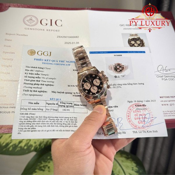 Rolex Daytona 126505-0002 Black & Sundust Diamond-set Dial 18K Gold Wrapped Oyster Bracelet 1:1 Super Clone 40mm