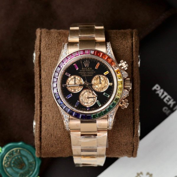 Rolex Daytona Rainbow 116595 Rose Gold Calibre 4130 Super Clone 40mm
