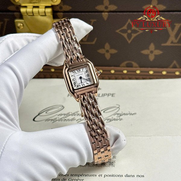 Cartier Panthère Rose Gold Small Model Silver Dial Best Replica BVF 22mm x 30mm