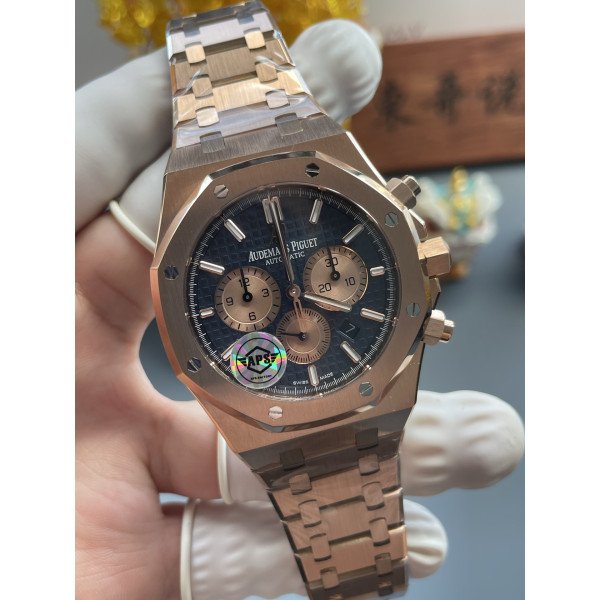 Audemars Piguet Royal Oak Chronograph 26331OR Rose Gold Blue Dial 1:1 Best Replica APSF 41mm