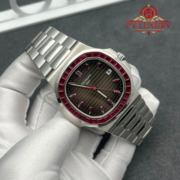 Patek Philippe Nautilus 5711/112P-001 Platinum Custom Made 1:1 Natural Ruby 40mm