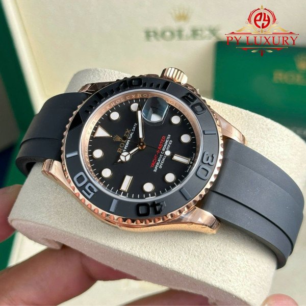 Rolex Yacht-Master 126655 Rose Gold Black Dial Top Quality Replica 40mm