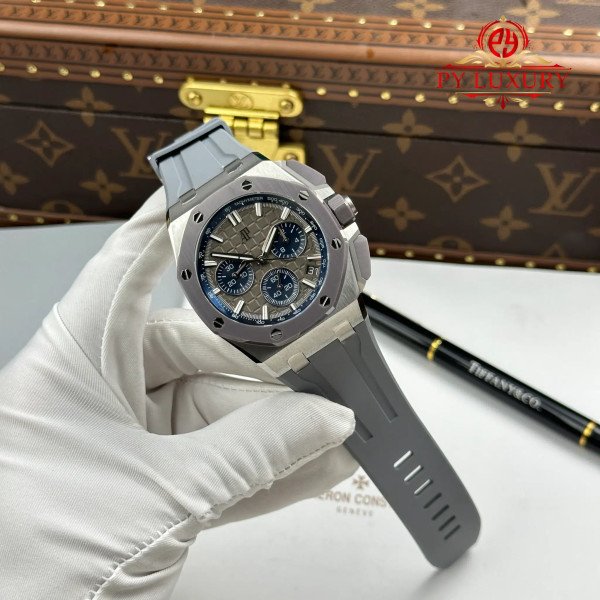 Audemars Piguet Royal Oak Offshore Chronograph 26420IO Grey Dial Ceramic Bezel Rubber Strap 1:1 Best Replica APSF 43mm