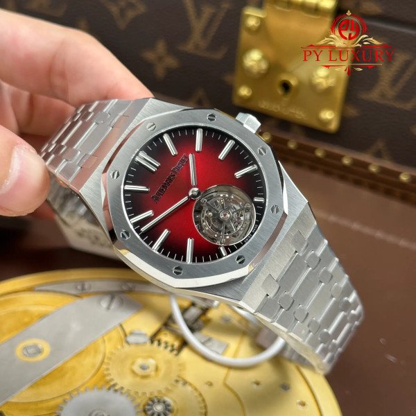 Audemars Piguet Royal Oak Flying Tourbillon Automatic 26730ST Red Burgundy Dial Best Replica BBS 41mm