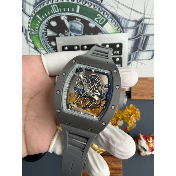 Richard Mille RM055 All Grey Boutique Edition Vaucher Movement 1:1 Super Clone A9F 42.7 x 49.9mm (Free Sprung)