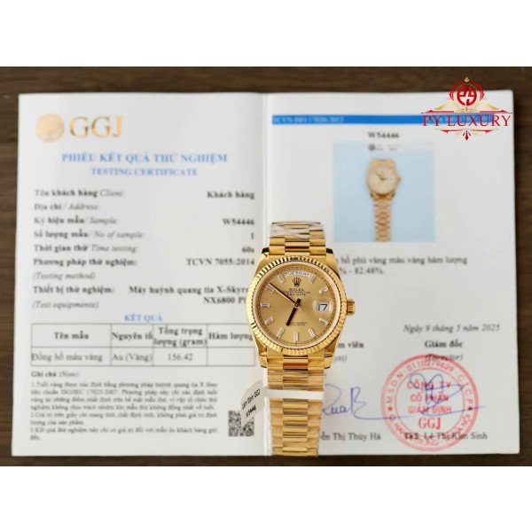 Rolex Day-Date 128238-0132 Champagne Diamond-set Dial 18K Gold Wrapped Best Replica 36mm