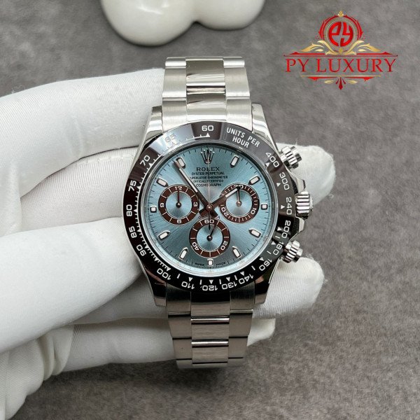 Rolex Daytona 116506 Ice Blue Dial 1:1 Custom Made CNC Real Platinum 950 Super Replica 40mm