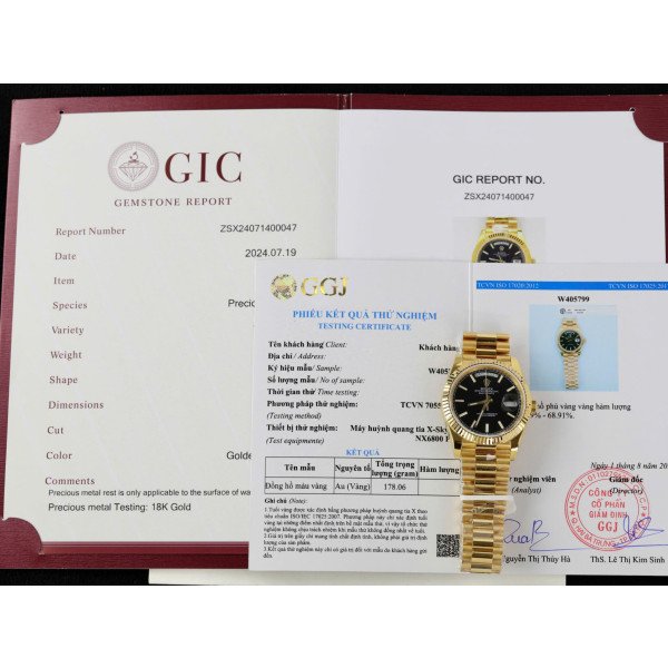 Rolex Day-Date 228238 Black Luminous Dial 18K Gold Wrapped GMF V3 Best Replica 40mm