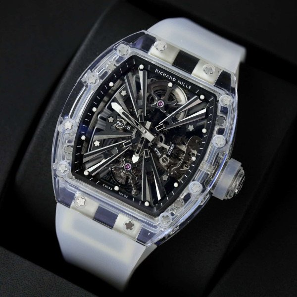 Richard Mille RM12-01 Tourbillon Sapphire White Best Replica 42mm