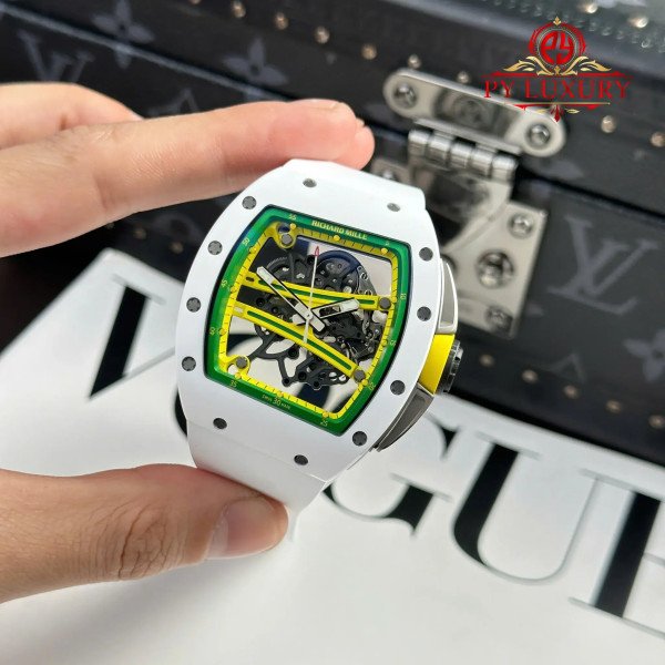 Richard Mille RM 61-01 Yohan Blake Asia Limited Edition White Ceramic 1:1 Best Replica ZF 42.7mm x 50.23mm