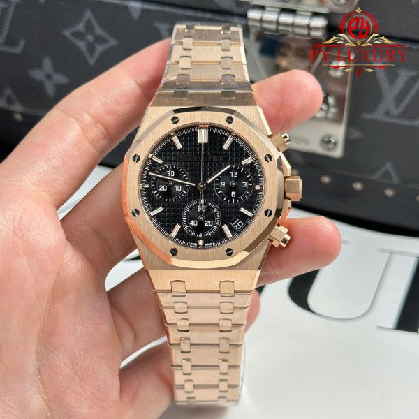 Audemars Piguet Royal Oak 26240OR Chronograph Rose Gold Black Dial 1:1 Best Replica 41mm