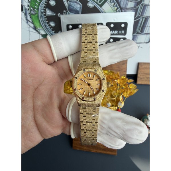 Audemars Piguet Royal Oak Mini Frosted Yellow Gold 67630BA Lady Quartz Best Replica 23mm