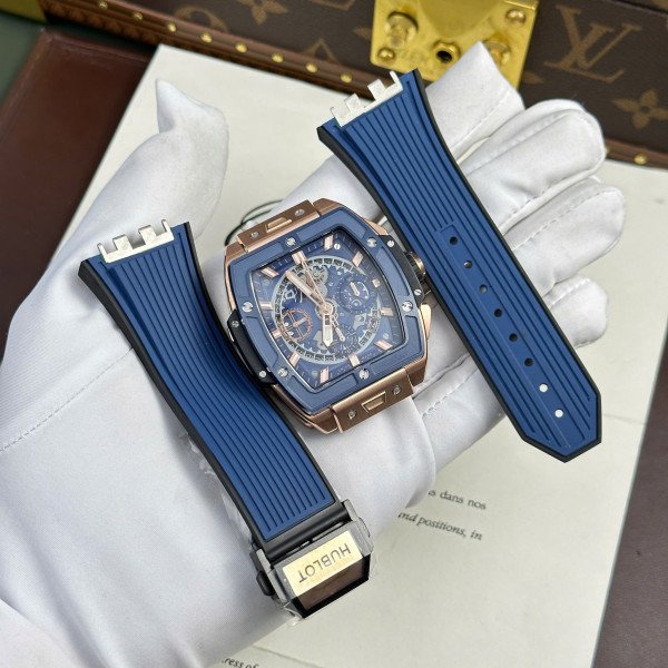 Hublot Spirit of Big Bang King Gold Blue Ceramic Best Replica BBF 42mm