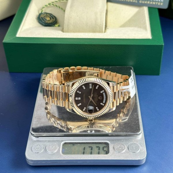 Rolex Day-Date 228235 18K Rose Gold Wrapped Chocolate Diamond Dial 177g V3 GMF Super Clone 40mm