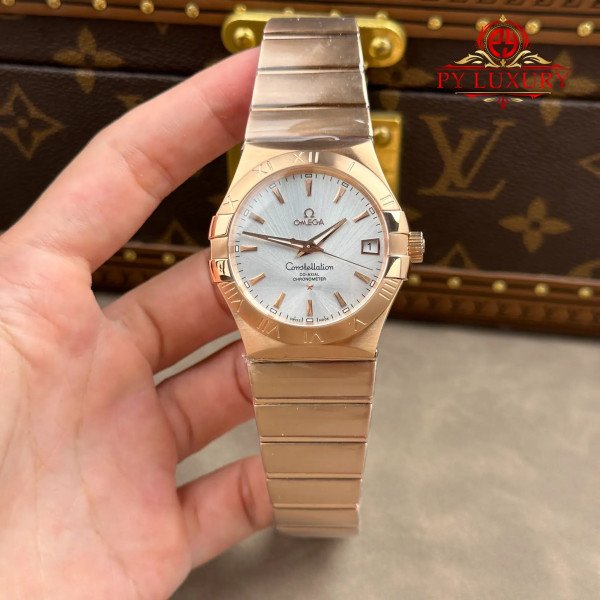 Omega Constellation 123.50.38.21.02.001 Red Gold Silver Dial Best Replica 38mm