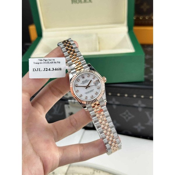 Rolex Datejust Two Tone 10K Rose Gold Wrapped White MOP Dial Jubilee 31mm