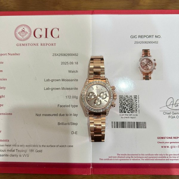 Rolex Daytona 126595TBR-0001 18K Rose Gold Plating Sundust Diamond-set Dial Custom Moissanite 1:1 Best Replica 40mm