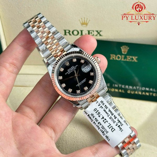 Rolex Datejust 126231-0019 Two Tone Black Diamond Dial 10K Gold Wrapped Jubilee Best Replica GMF 36mm