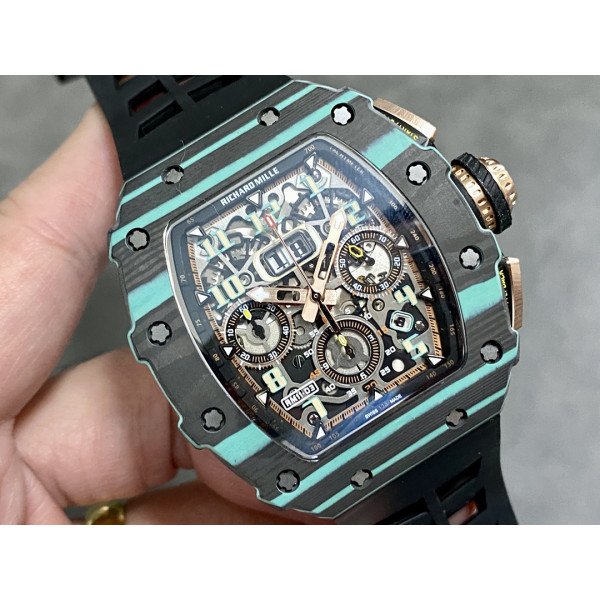 Richard Mille RM11-03 Ultimate Edition Carbon Turquoise Quartz TPT Limited Best Replica KVF 49.94 x 44.5mm