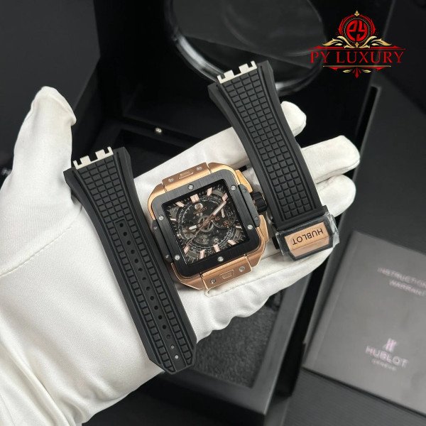Hublot Square Bang Unico King Gold Ceramic Black Best Replica BBF 42mm