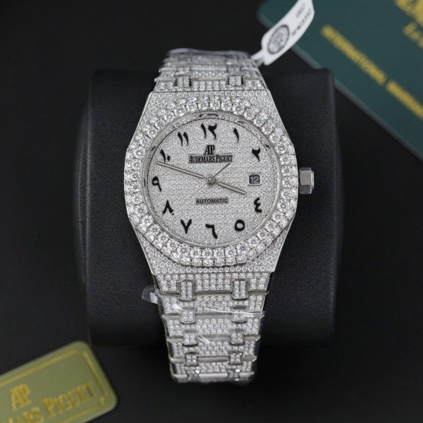 Audemars Piguet Royal Oak Iced Out Moissanite Arabic Dial Super Clone 41mm