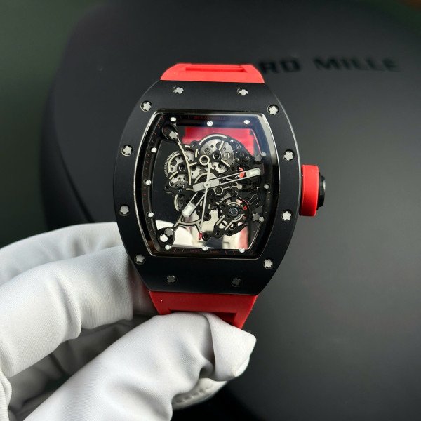 Richard Mille RM055 Bubba Watson Black Ceramic Red Rubber Strap Best Replica BBR V3 42.7mm