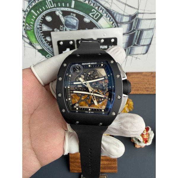 Richard Mille RM61-01 Yohan Blake All Black Vaucher Movement 1:1 Super Clone A9F 42.7mm x 50.23mm (Free Sprung)