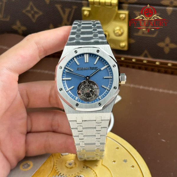Audemars Piguet Royal Oak Selfwinding Flying Tourbillon 26730TI 50th Anniversary Blue Dial Best Replica BBS 41mm