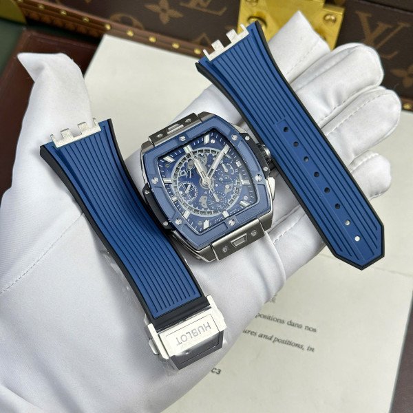 Hublot Spirit of Big Bang Titanium Blue Ceramic Blue Dial Rubber Strap 1:1 Best Replica BBF 42mm