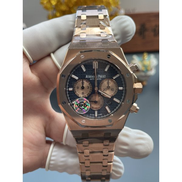 Audemars Piguet Royal Oak Chronograph 26331OR Rose Gold Blue Dial 1:1 Best Replica APSF 41mm