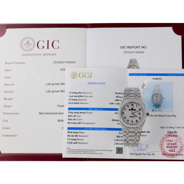 Audemars Piguet Royal Oak Iced Out Moissanite Arabic Dial Super Clone 41mm