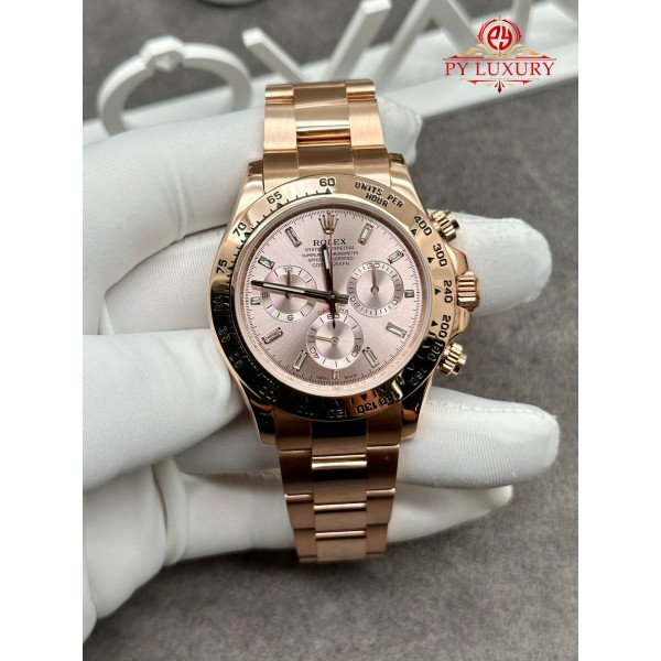 Rolex Daytona 116505-0017 CNC 1:1 Custom Made 18K Solid Gold CVD Diamonds 40mm